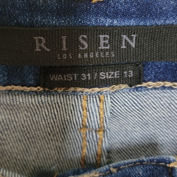 NWT Risen | High Rise Distressed Flare Leg Jeans Size 31 - Picture 4 of 10